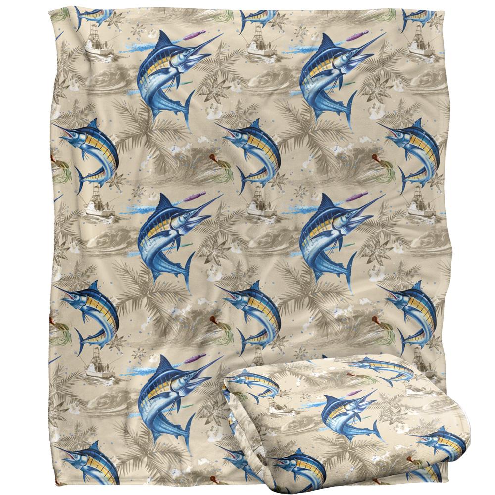 Multicoloured - Back - JQ Licensing Jl-Jp-Jq Silky Tiki Flower Fishing Supersoft Blanket