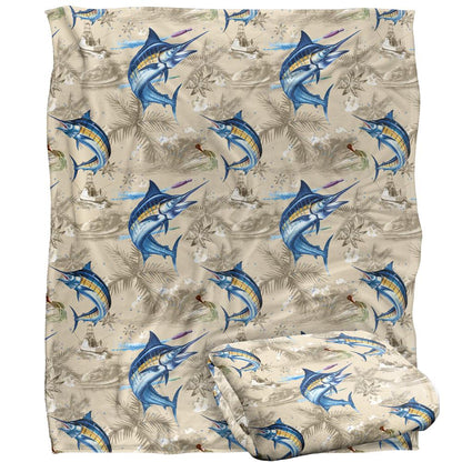 Multicoloured - Back - JQ Licensing Jl-Jp-Jq Silky Tiki Flower Fishing Supersoft Blanket