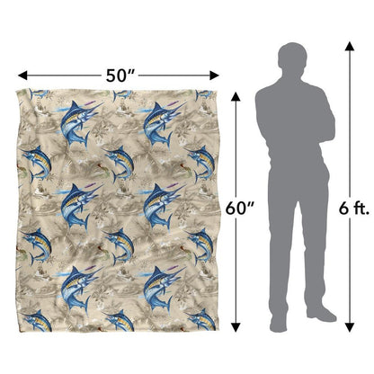 Multicoloured - Pack Shot - JQ Licensing Jl-Jp-Jq Silky Tiki Flower Fishing Supersoft Blanket