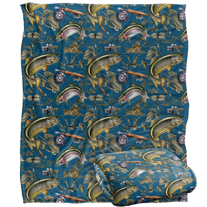 Multicoloured - Back - JQ Licensing Jl-Jp-Jq 2 Silky Trout Fishing Supersoft Blanket