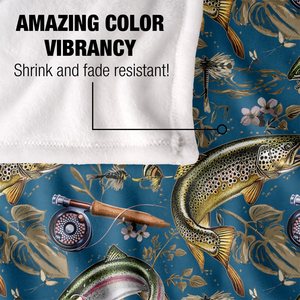 Multicoloured - Lifestyle - JQ Licensing Jl-Jp-Jq 2 Silky Trout Fishing Supersoft Blanket