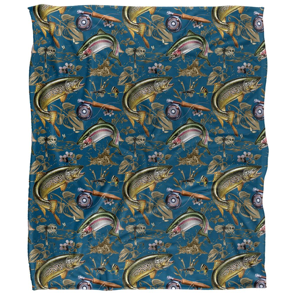 Multicoloured - Front - JQ Licensing Jl-Jp-Jq 2 Silky Trout Fishing Supersoft Blanket