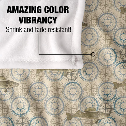 Multicoloured - Lifestyle - JQ Licensing Jl-Jp-Jq Silky Compass Fishing Supersoft Blanket