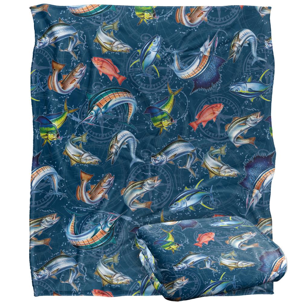 Multicoloured - Back - JQ Licensing Jl-Jp-Jq Silky Compass Fishing Supersoft Blanket