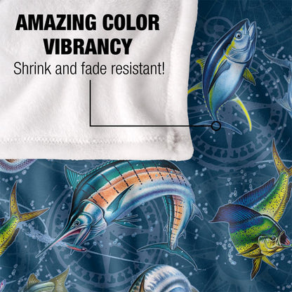 Multicoloured - Lifestyle - JQ Licensing Jl-Jp-Jq Silky Compass Fishing Supersoft Blanket