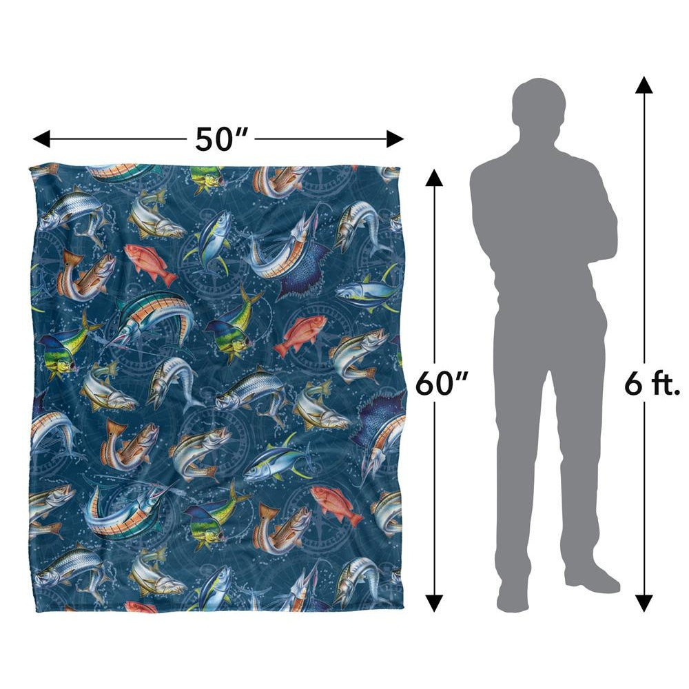 Multicoloured - Pack Shot - JQ Licensing Jl-Jp-Jq Silky Compass Fishing Supersoft Blanket