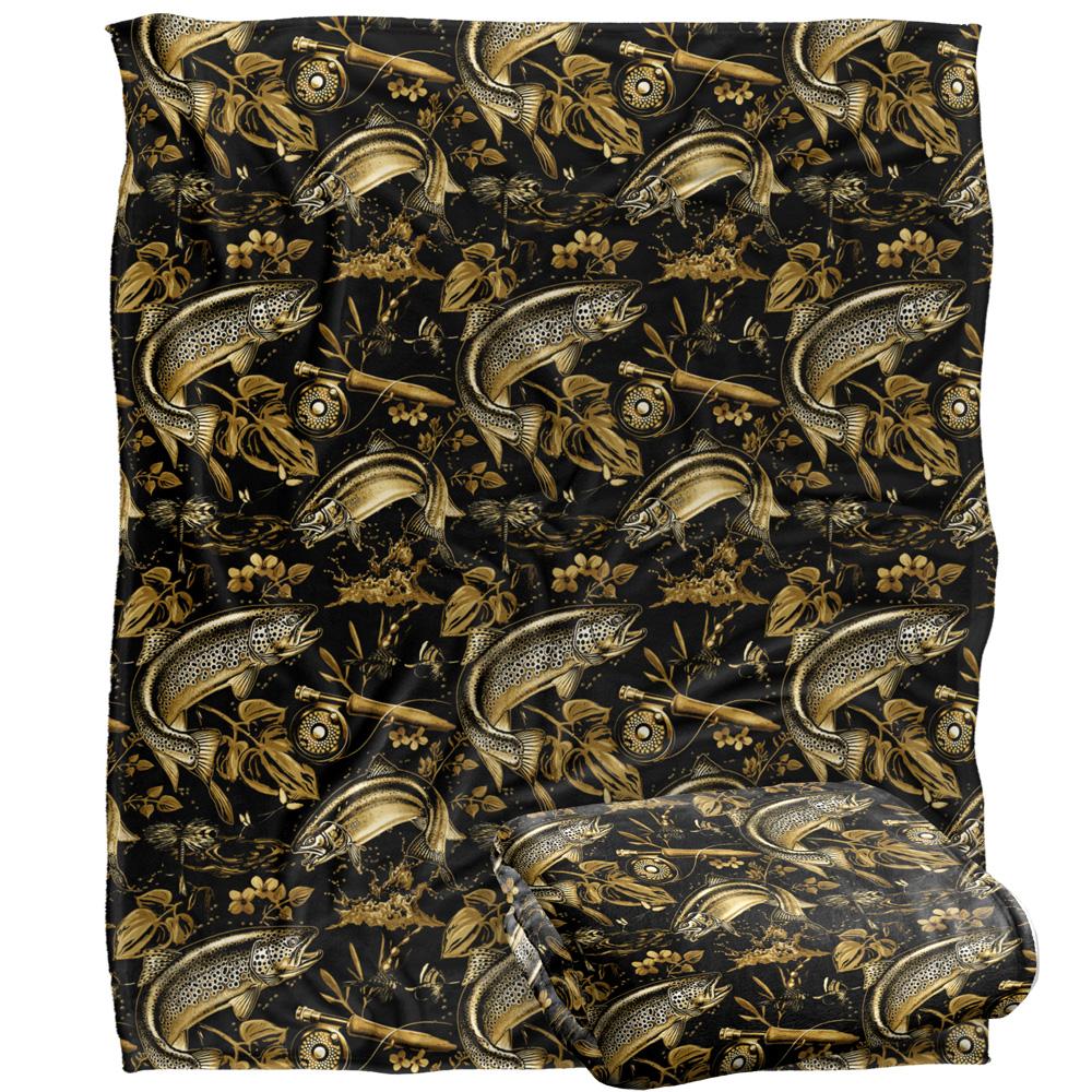 Multicoloured - Back - JQ Licensing Jl-Jp-Jq Silky Patterned Fishing Supersoft Blanket