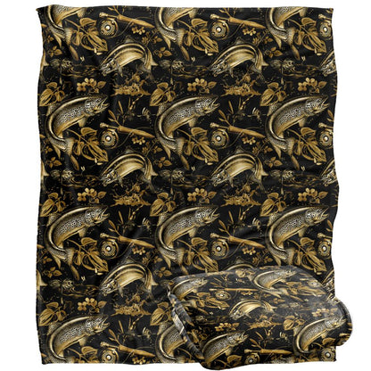 Multicoloured - Back - JQ Licensing Jl-Jp-Jq Silky Patterned Fishing Supersoft Blanket