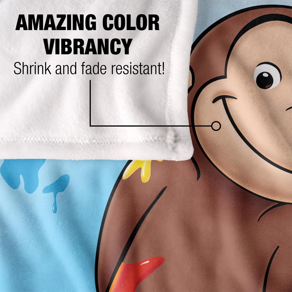 Multicoloured - Lifestyle - Curious George Silky Paint Supersoft Blanket