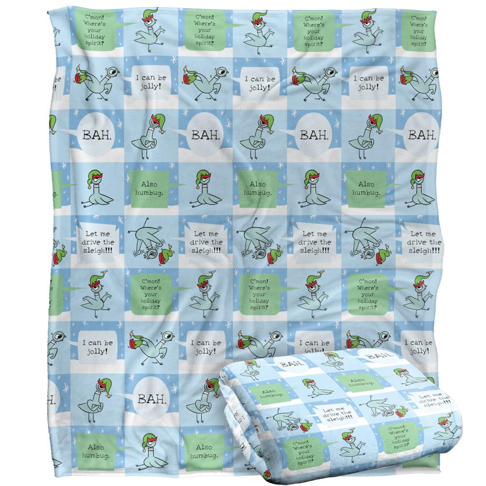 Multicoloured - Back - The Pigeon Dont Let Drive The Silky Sleigh Supersoft Blanket