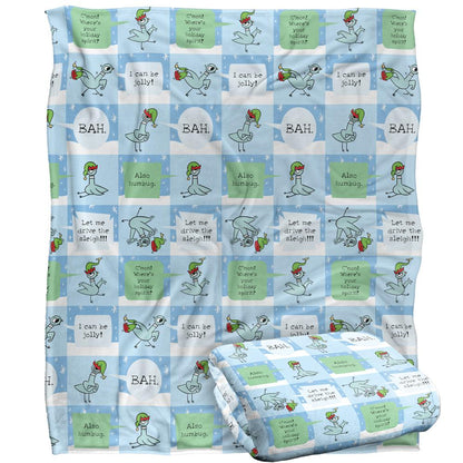 Multicoloured - Back - The Pigeon Dont Let Drive The Silky Sleigh Supersoft Blanket