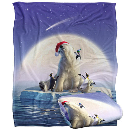 Multicoloured - Back - JQ Licensing Jlo Silky Polar Bear Christmas Supersoft Blanket