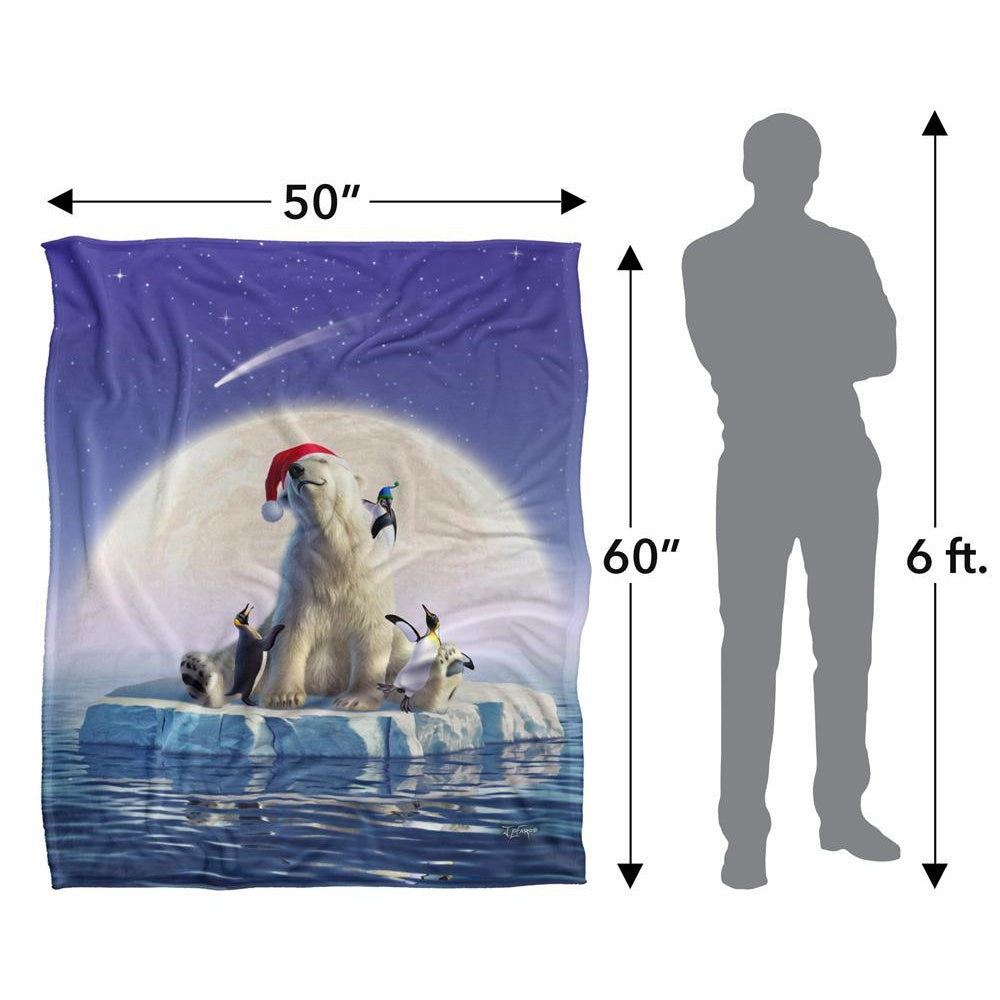 Multicoloured - Pack Shot - JQ Licensing Jlo Silky Polar Bear Christmas Supersoft Blanket
