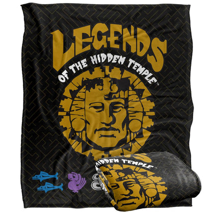 Multicoloured - Back - Legends of the Hidden Temple Silky Logos Supersoft Blanket