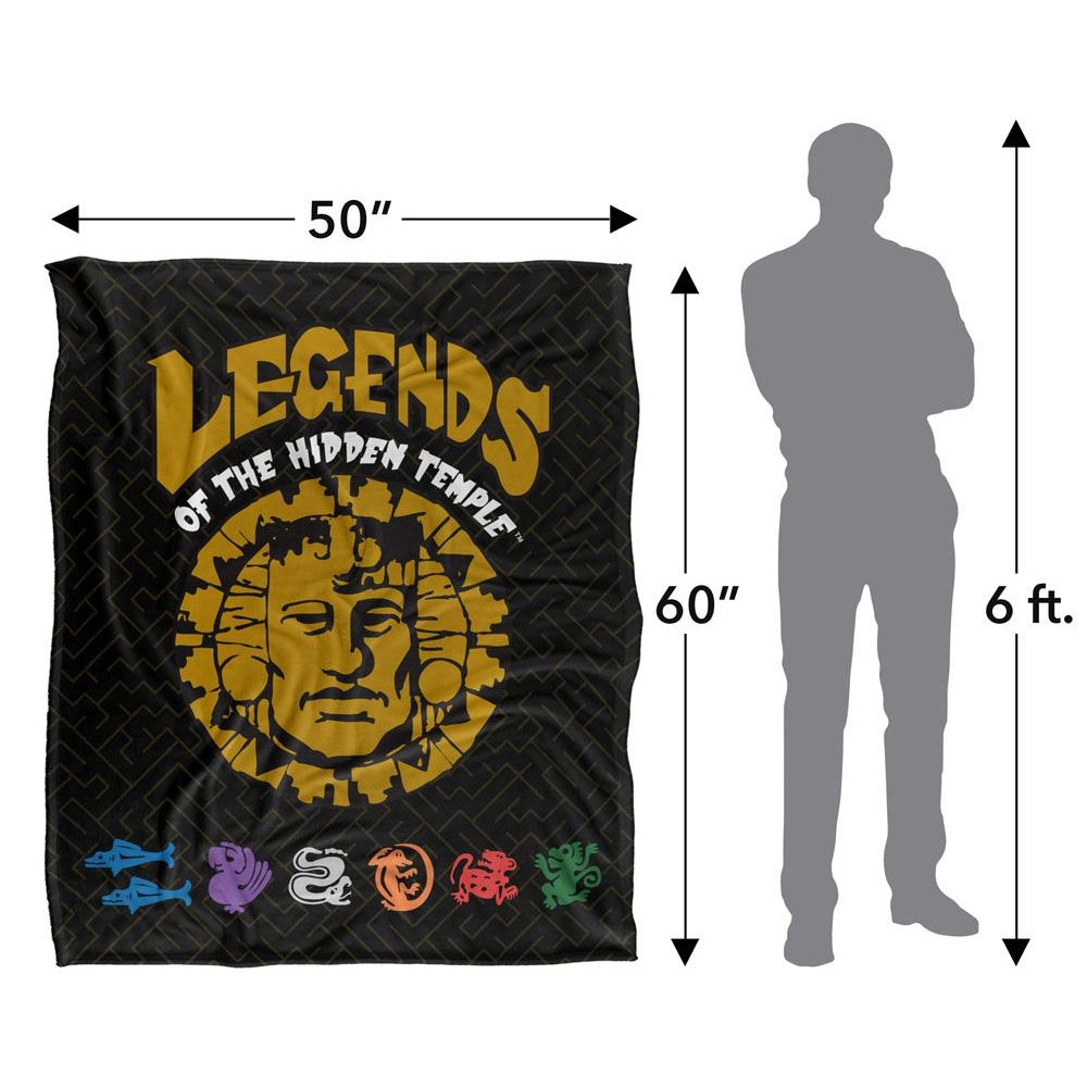 Multicoloured - Pack Shot - Legends of the Hidden Temple Silky Logos Supersoft Blanket