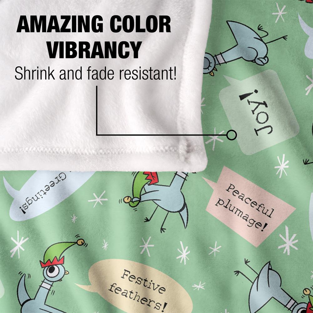 Multicoloured-Multicoloured - Lifestyle - The Pigeon Dont Let Drive The Joy Silky Sleigh Supersoft Blanket