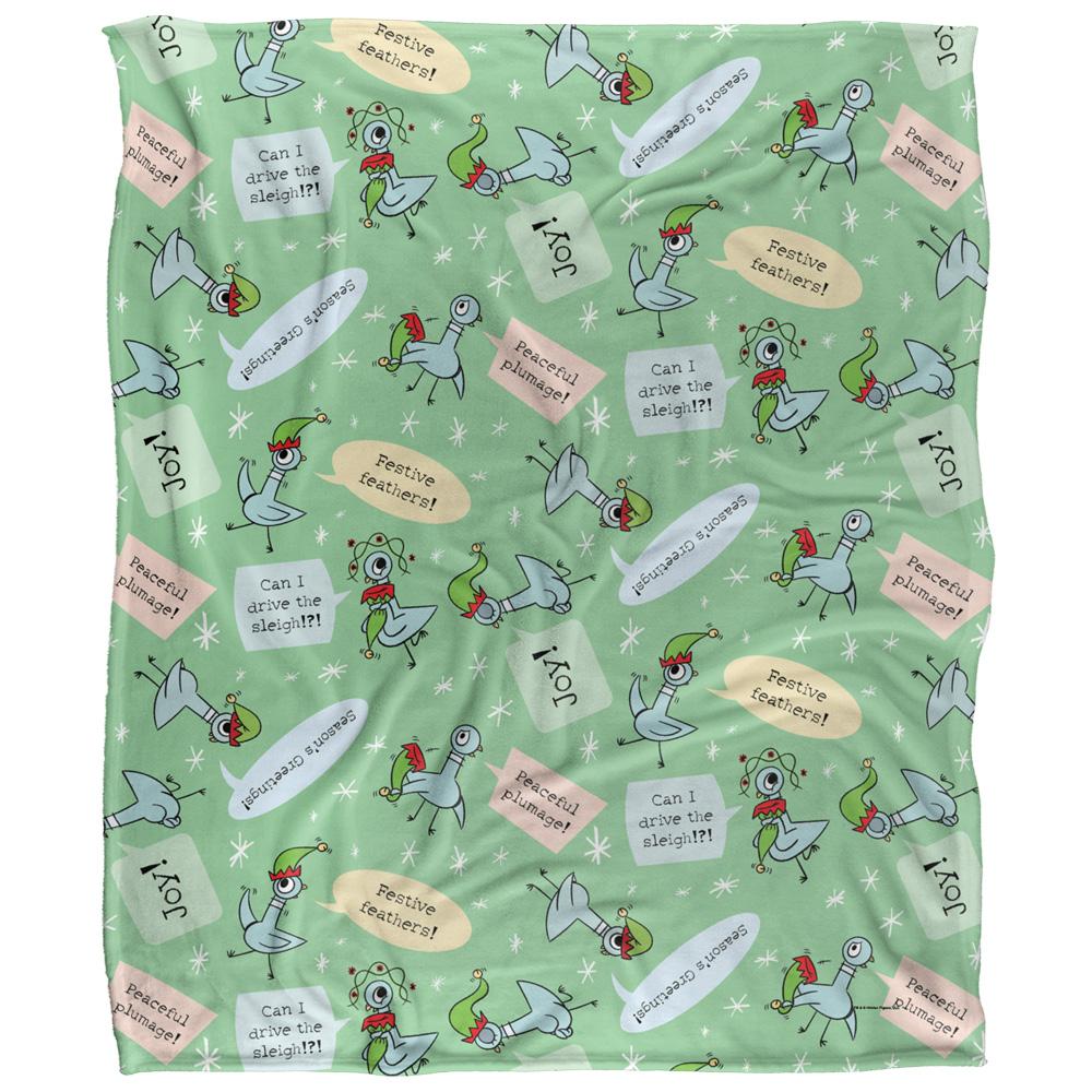 Multicoloured-Multicoloured - Front - The Pigeon Dont Let Drive The Joy Silky Sleigh Supersoft Blanket