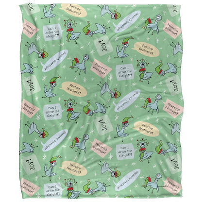 Multicoloured-Multicoloured - Front - The Pigeon Dont Let Drive The Joy Silky Sleigh Supersoft Blanket