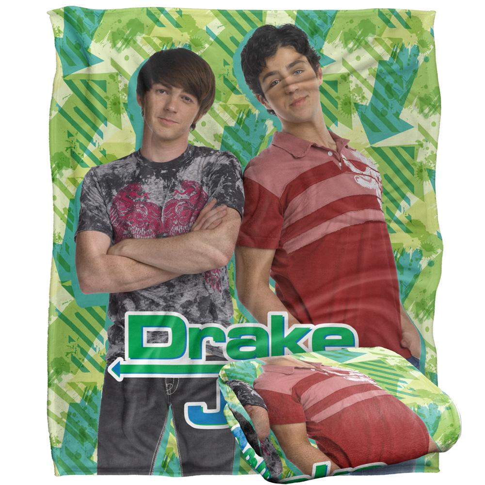 Multicoloured-Multicoloured - Back - Drake and Josh Silky Logo Supersoft Blanket