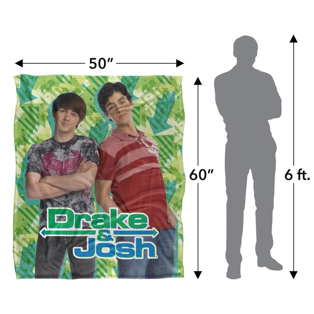 Multicoloured-Multicoloured - Pack Shot - Drake and Josh Silky Logo Supersoft Blanket