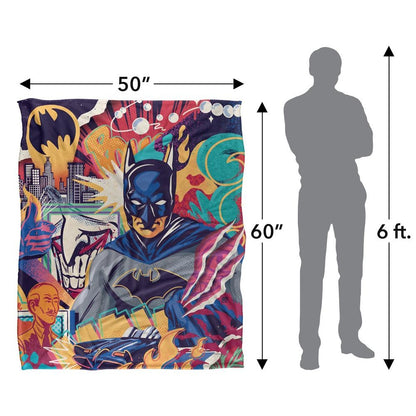 Multicoloured - Pack Shot - Batman Jappy Agoncillo Silky Supersoft Blanket