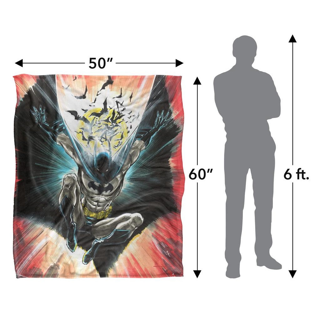 Black-Red-White - Pack Shot - Batman Silky Leaping Soft Touch Blanket