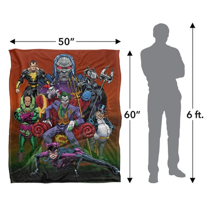 Multicoloured - Pack Shot - Justice League Rogues Gallery Silky Soft Touch Blanket
