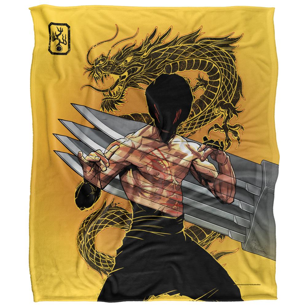 Multicoloured - Front - Enter The Dragon Silky Dragon Claw Bruce Lee Soft Touch Blanket