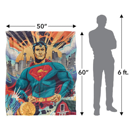 Multicoloured - Pack Shot - Superman Jappy Agoncillo Silky Soft Touch Blanket