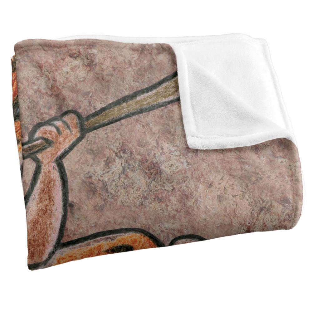 Multicoloured - Side - The Flintstones Wall Drawing Silky Fred Supersoft Blanket