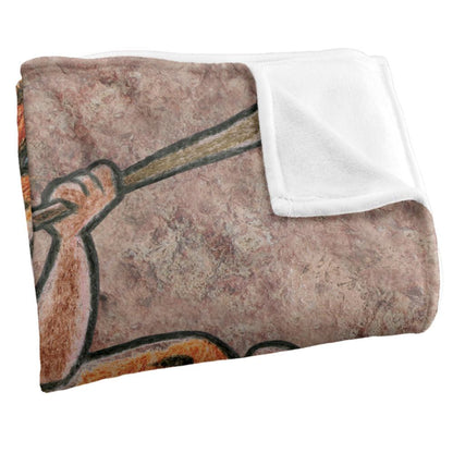 Multicoloured - Side - The Flintstones Wall Drawing Silky Fred Supersoft Blanket