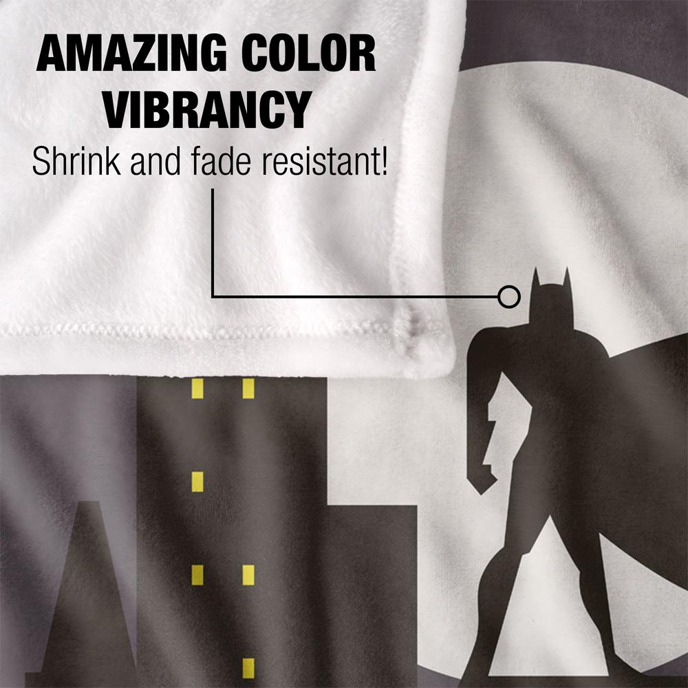 Grey-Black-Yellow - Lifestyle - Batman City Silhouette Silky Soft Touch Blanket