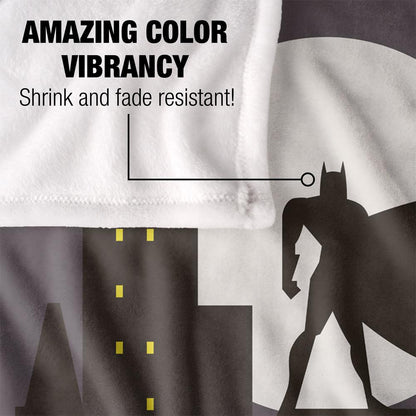 Grey-Black-Yellow - Lifestyle - Batman City Silhouette Silky Soft Touch Blanket