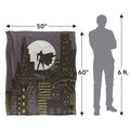 Grey-Black-Yellow - Pack Shot - Batman City Silhouette Silky Soft Touch Blanket