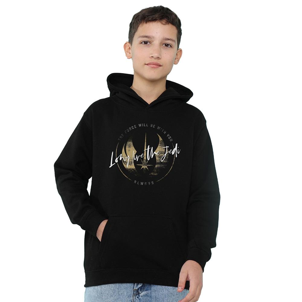 Athletic - Front - Star Wars: Obi-Wan Kenobi Childrens-Kids Long Live The Jedi Heather Pull Over Hoodie