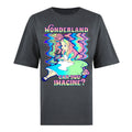 Dark Charcoal - Front - Alice In Wonderland Womens-Ladies Trip Oversized T-Shirt
