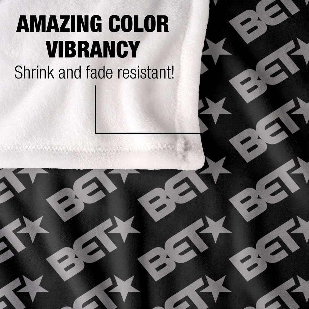 Black-Grey - Lifestyle - BET Silky Patterned Supersoft Blanket