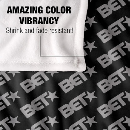 Black-Grey - Lifestyle - BET Silky Patterned Supersoft Blanket