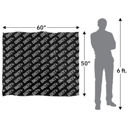 Black-Grey - Pack Shot - BET Silky Patterned Supersoft Blanket