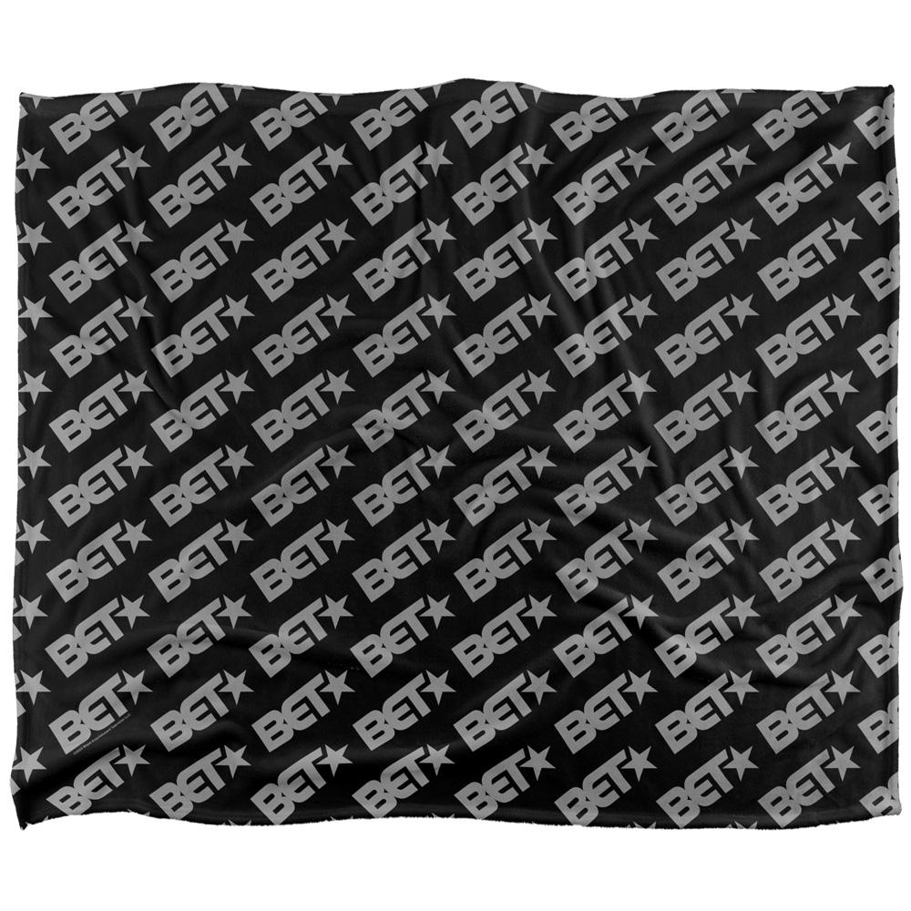 Black-Grey - Front - BET Silky Patterned Supersoft Blanket