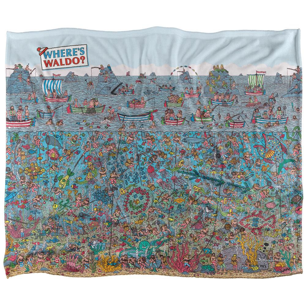 Multicoloured - Front - Wheres Wally? Sea Me Silky Supersoft Blanket