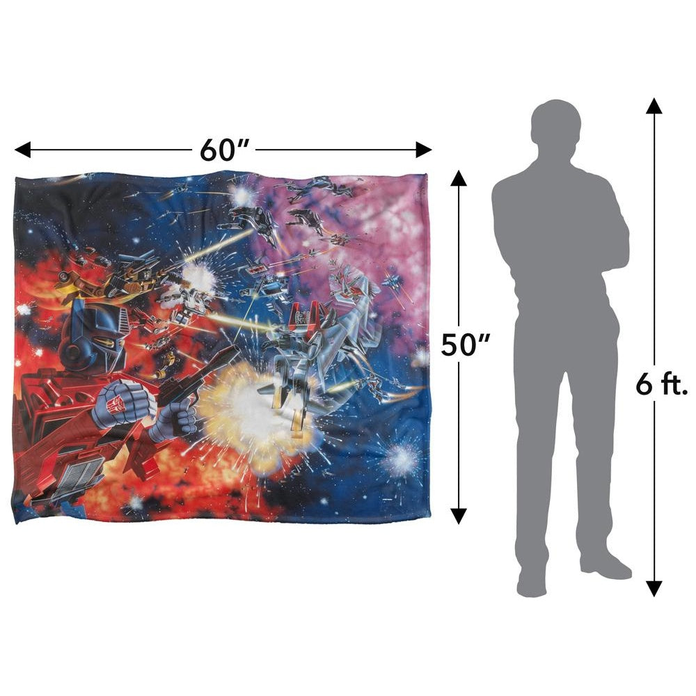 Multicoloured - Pack Shot - Transformers Silky Box Art Autobot Supersoft Blanket