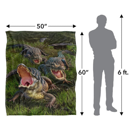 Multicoloured - Pack Shot - JQ Licensing Jlo Silky Alligator Supersoft Blanket