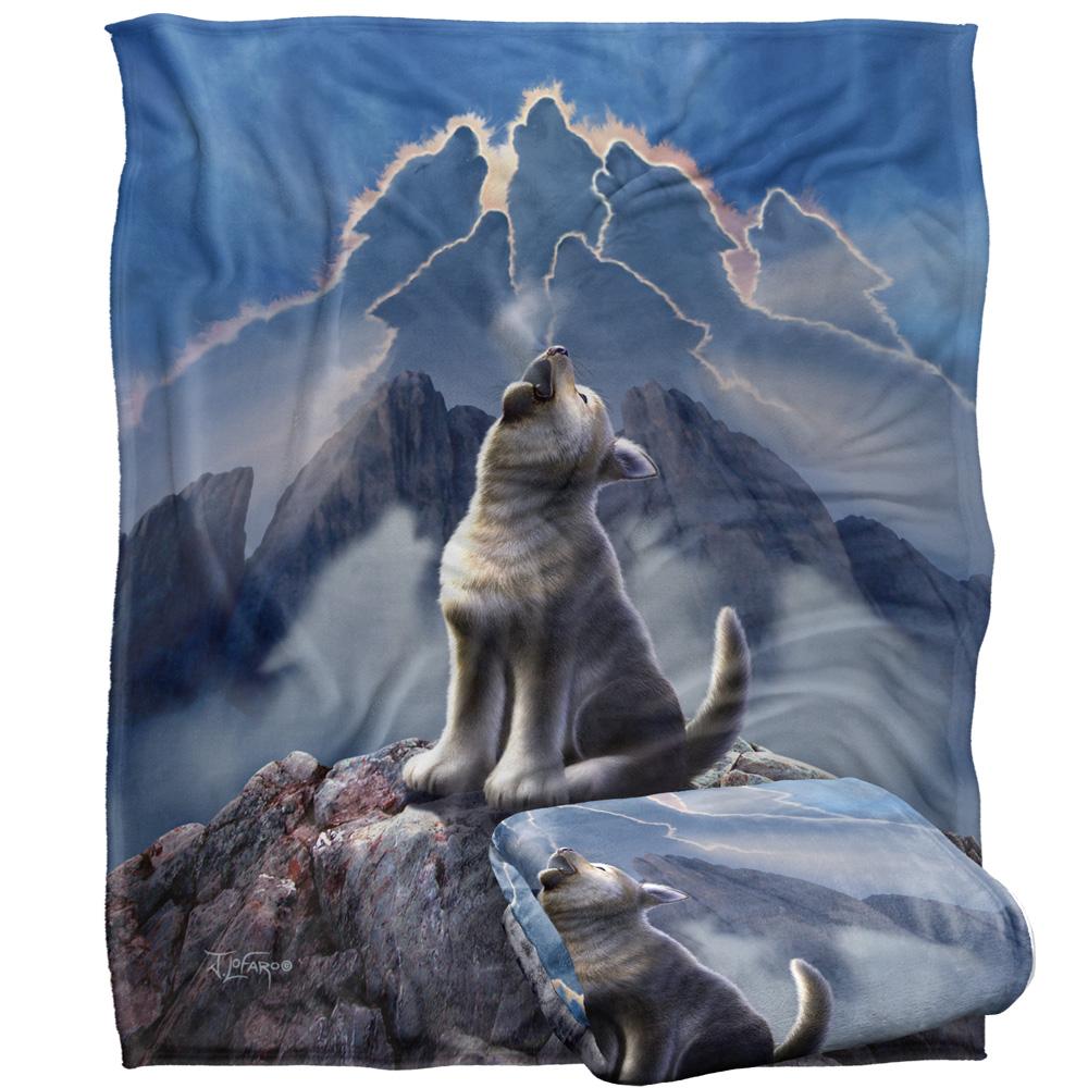 Multicoloured - Back - JQ Licensing Jlo Silky Howling Wolf Supersoft Blanket