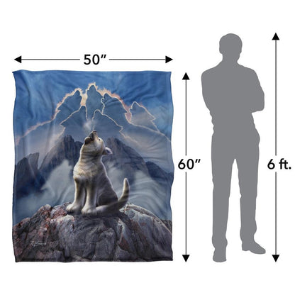 Multicoloured - Pack Shot - JQ Licensing Jlo Silky Howling Wolf Supersoft Blanket