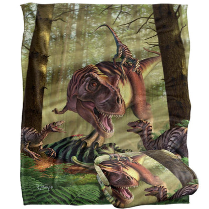 Multicoloured - Back - JQ Licensing Jlo Silky T-Rex Supersoft Blanket