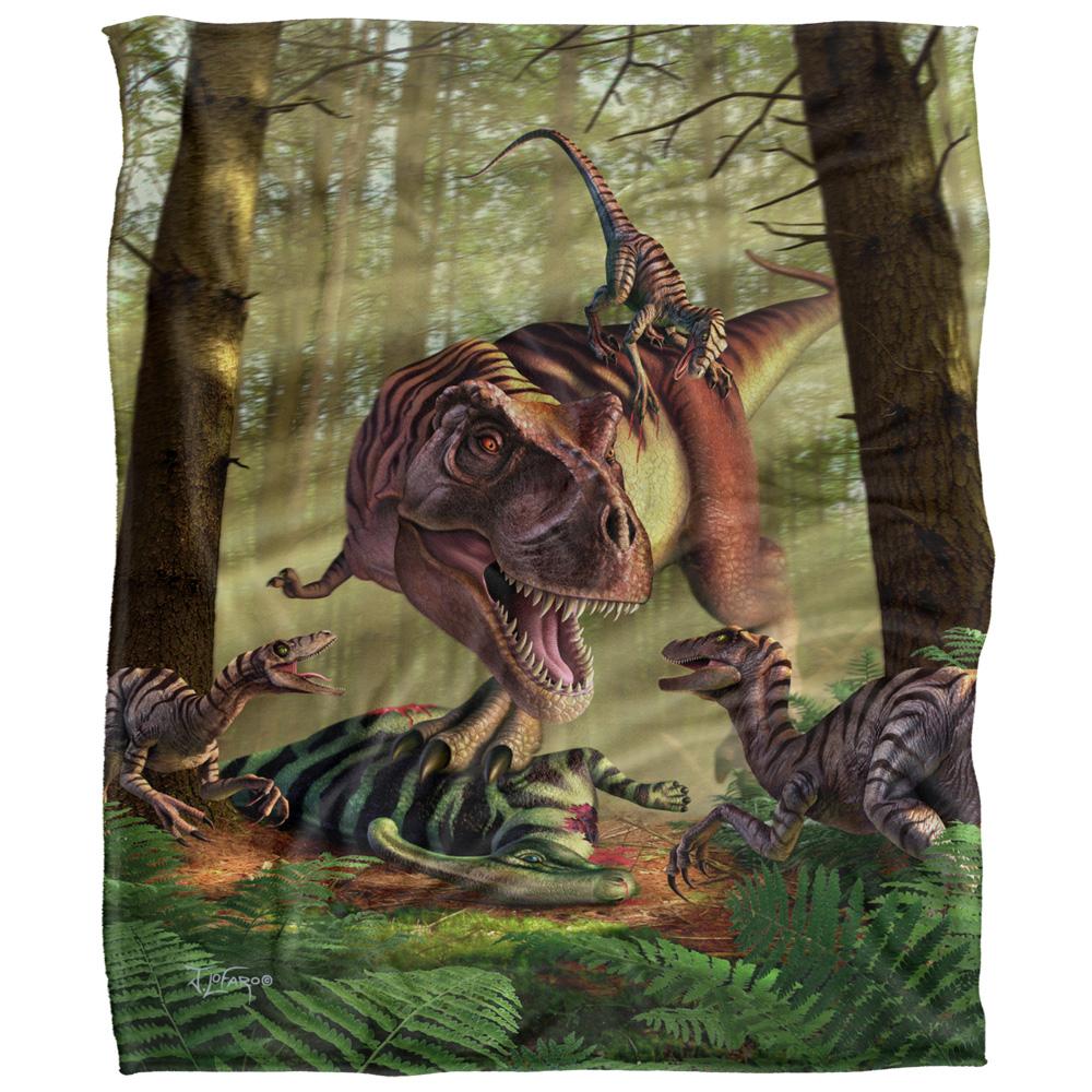 Multicoloured - Front - JQ Licensing Jlo Silky T-Rex Supersoft Blanket