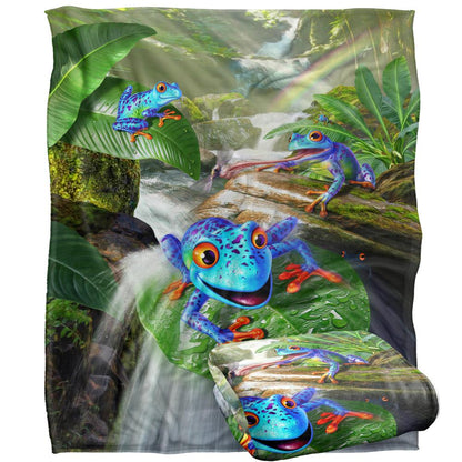 Multicoloured - Back - JQ Licensing Jlo Silky Frog Supersoft Blanket