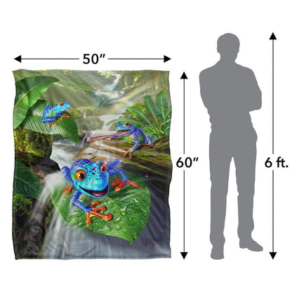 Multicoloured - Pack Shot - JQ Licensing Jlo Silky Frog Supersoft Blanket