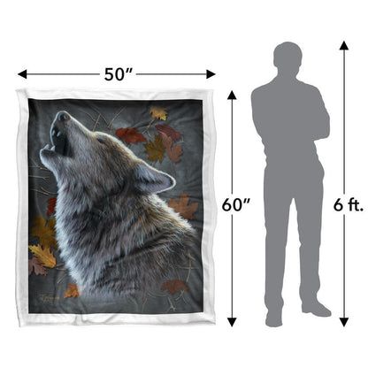 Multicoloured - Close up - JQ Licensing Jlo Silky Howling Wolf Supersoft Blanket
